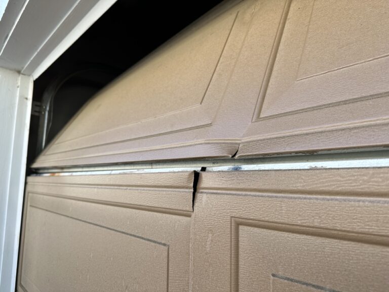damaged garage door