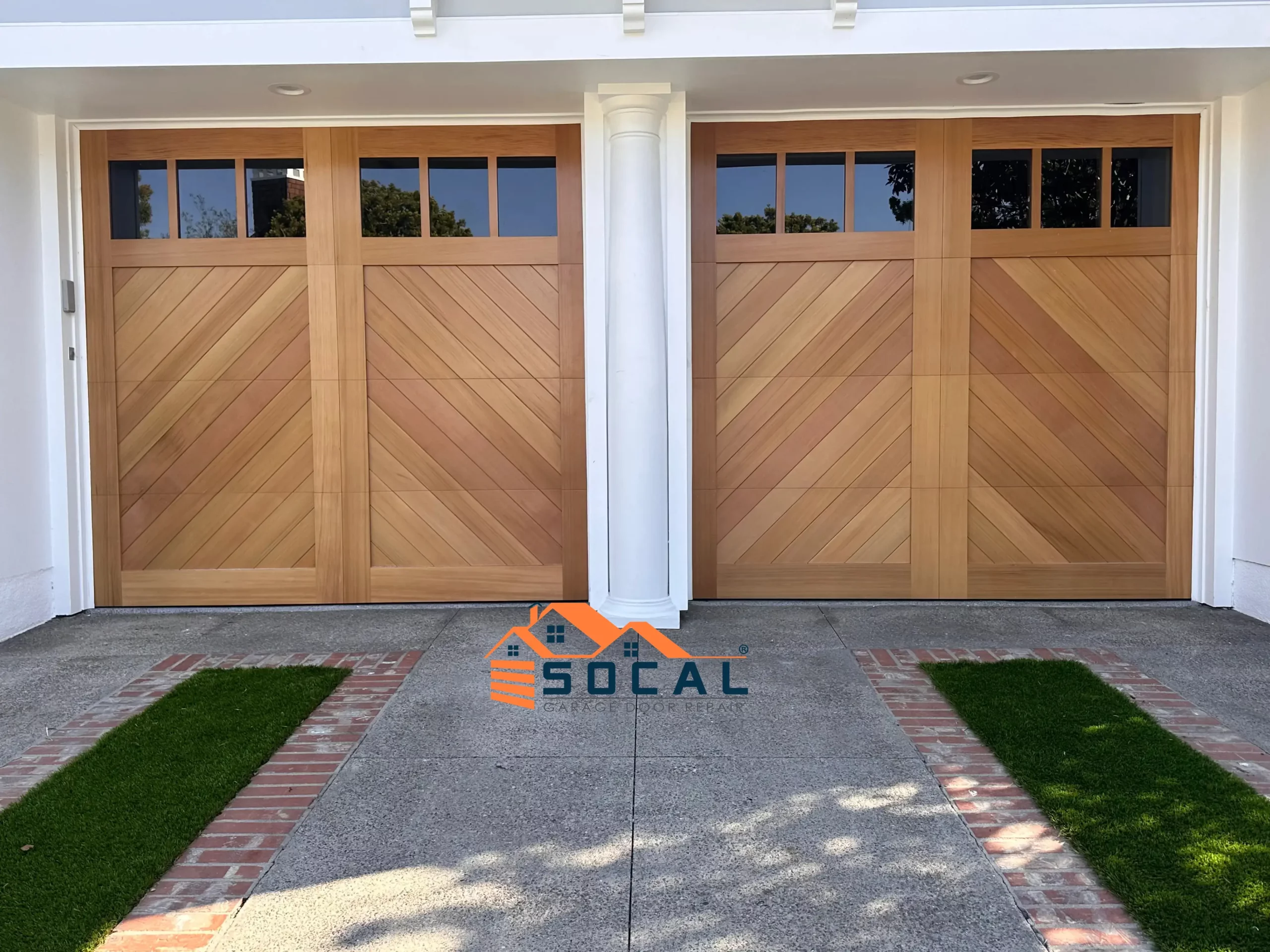 Mesmerizing New Custom Wood Garage Door Installation | Newport Beach, CA | SoCal Garage Door Repair